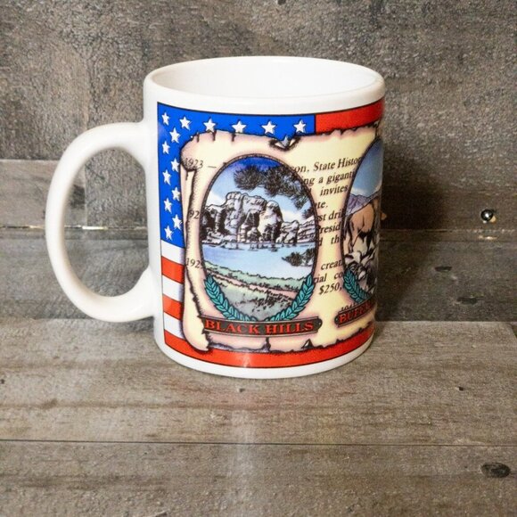 MOUNT RUSHMORE CONSTRUCTION BLACK HILLS SOUTH DAKOTA COFFEE MUG DINER VTG RETRO - Picture 3 of 6